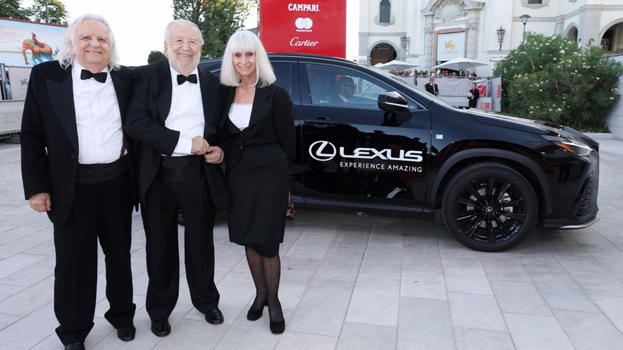 Antonio Avati, Pupi Avati and Rita Tushingham stood by a Lexus at the 81st Venice film festival